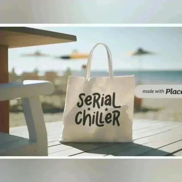 Serial chiller sarcastic funny quote tote recycled tote bag - Picture 3 of 3